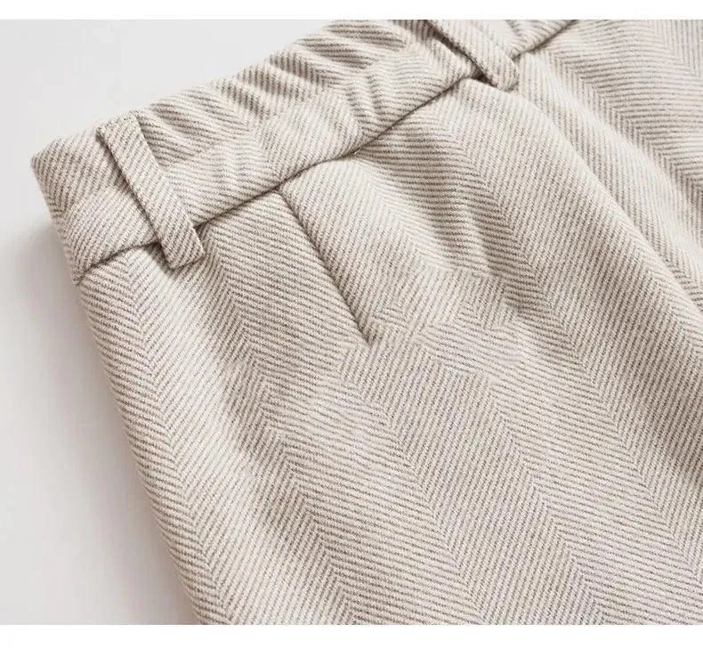 Women’s Wool Blend High Waist Business Casual Pants