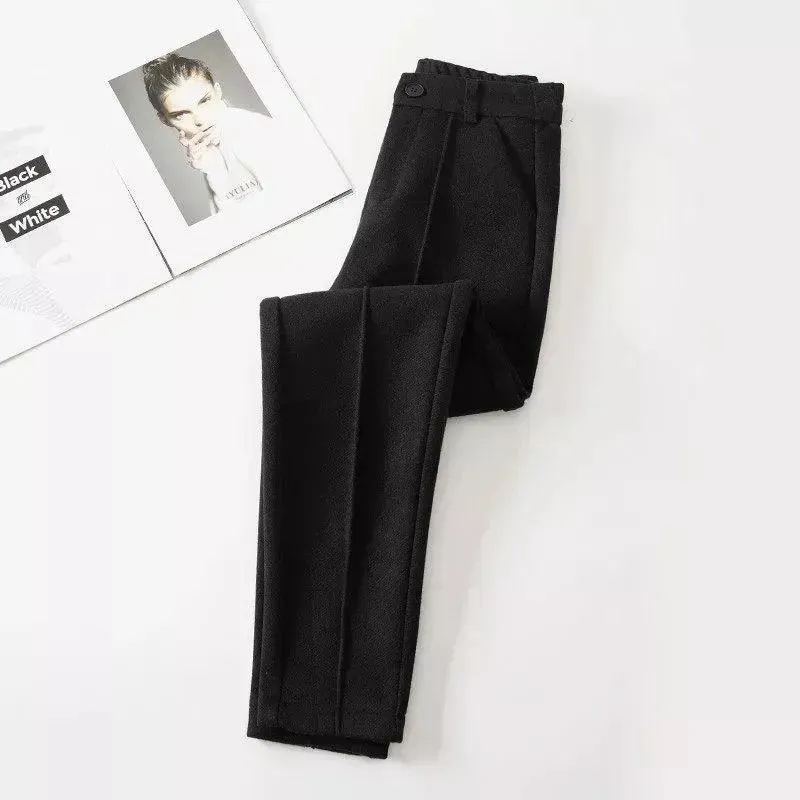 Women’s Wool Blend High Waist Business Casual Pants