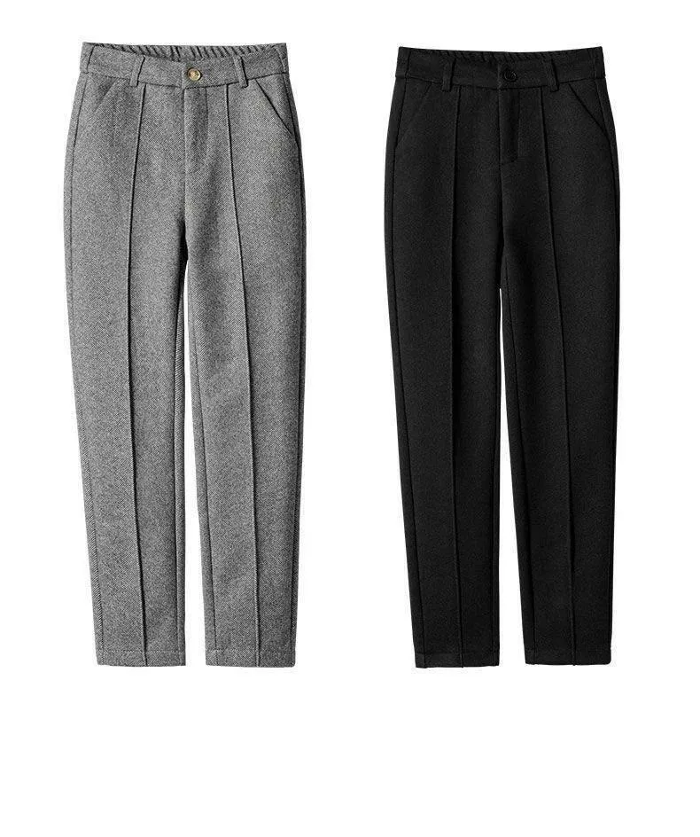 Women’s Wool Blend High Waist Business Casual Pants