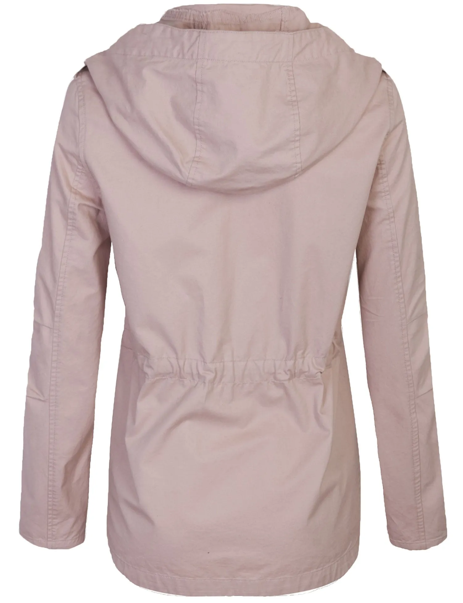 Womens Zip Up Military Anorak Safari Jacket with Hoodie