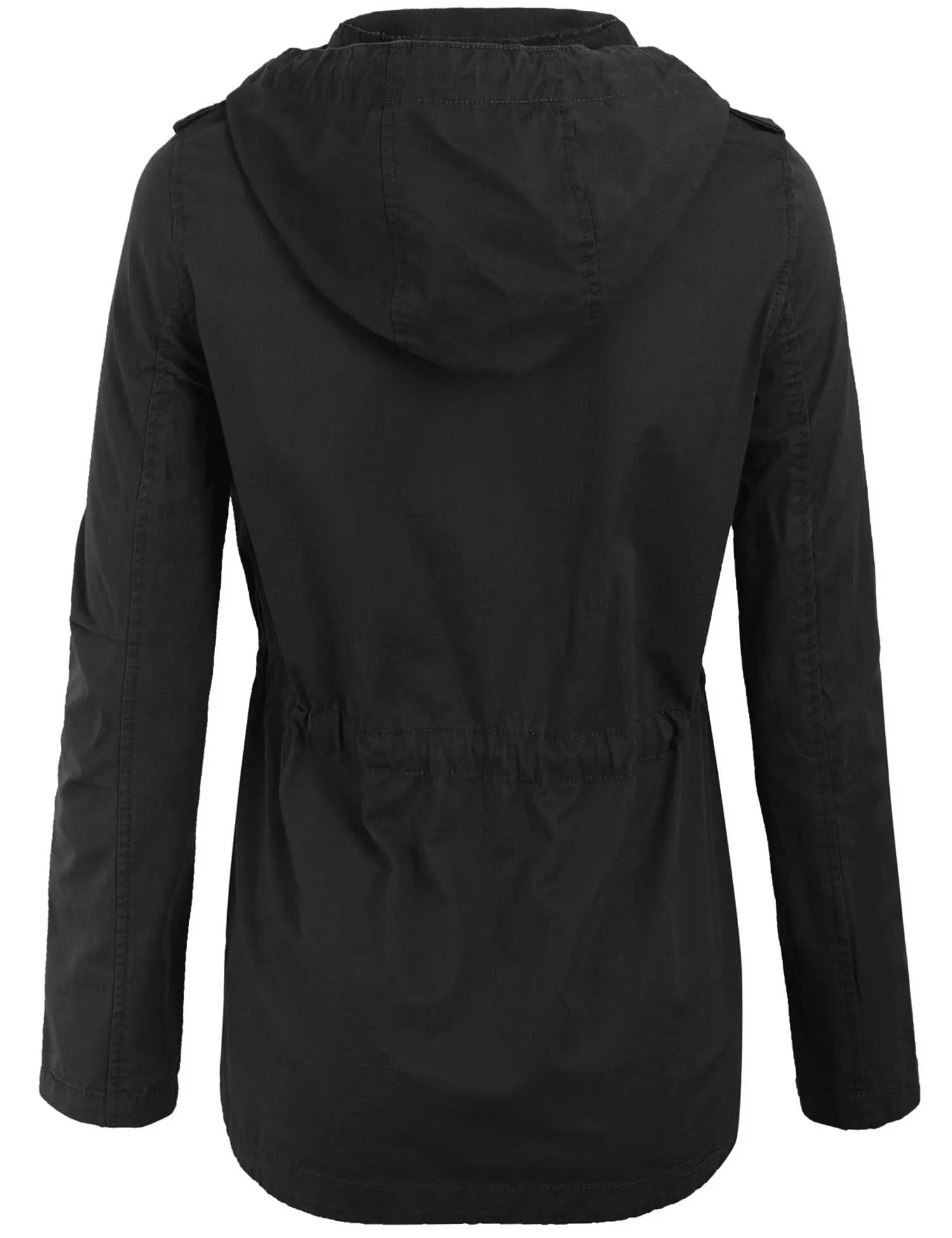 Womens Zip Up Military Anorak Safari Jacket with Hoodie