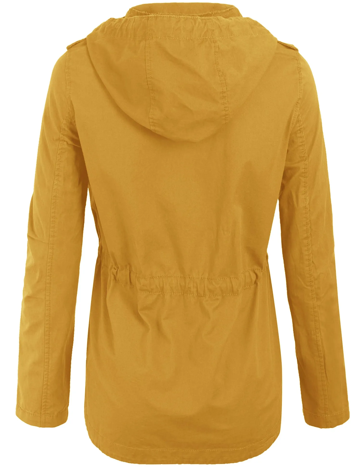 Womens Zip Up Military Anorak Safari Jacket with Hoodie