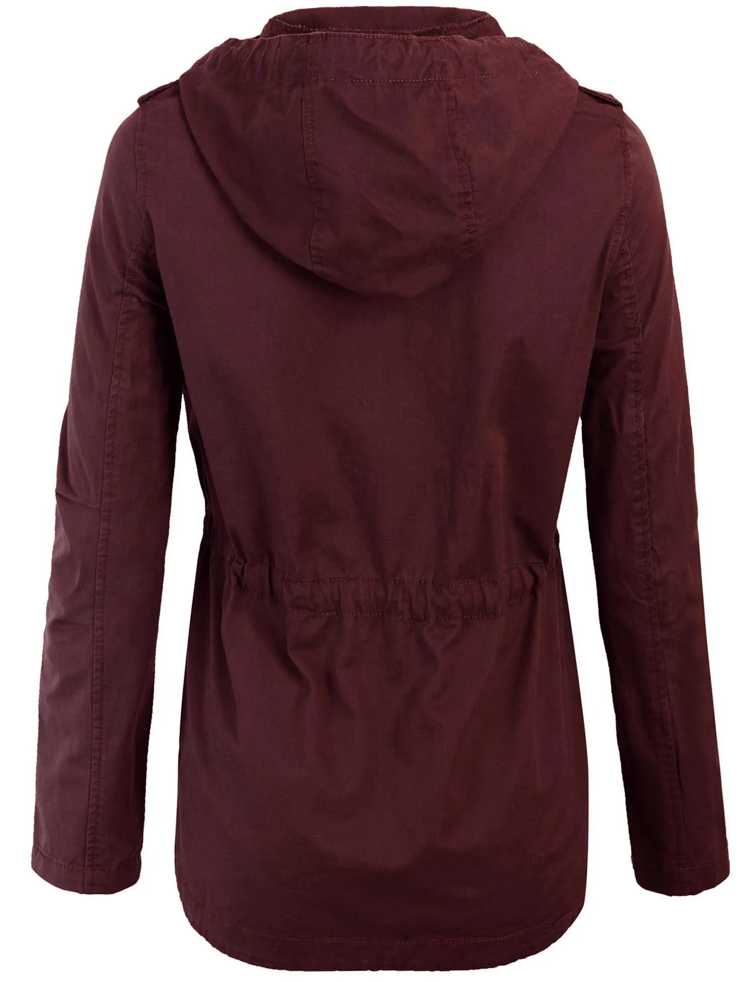 Womens Zip Up Military Anorak Safari Jacket with Hoodie