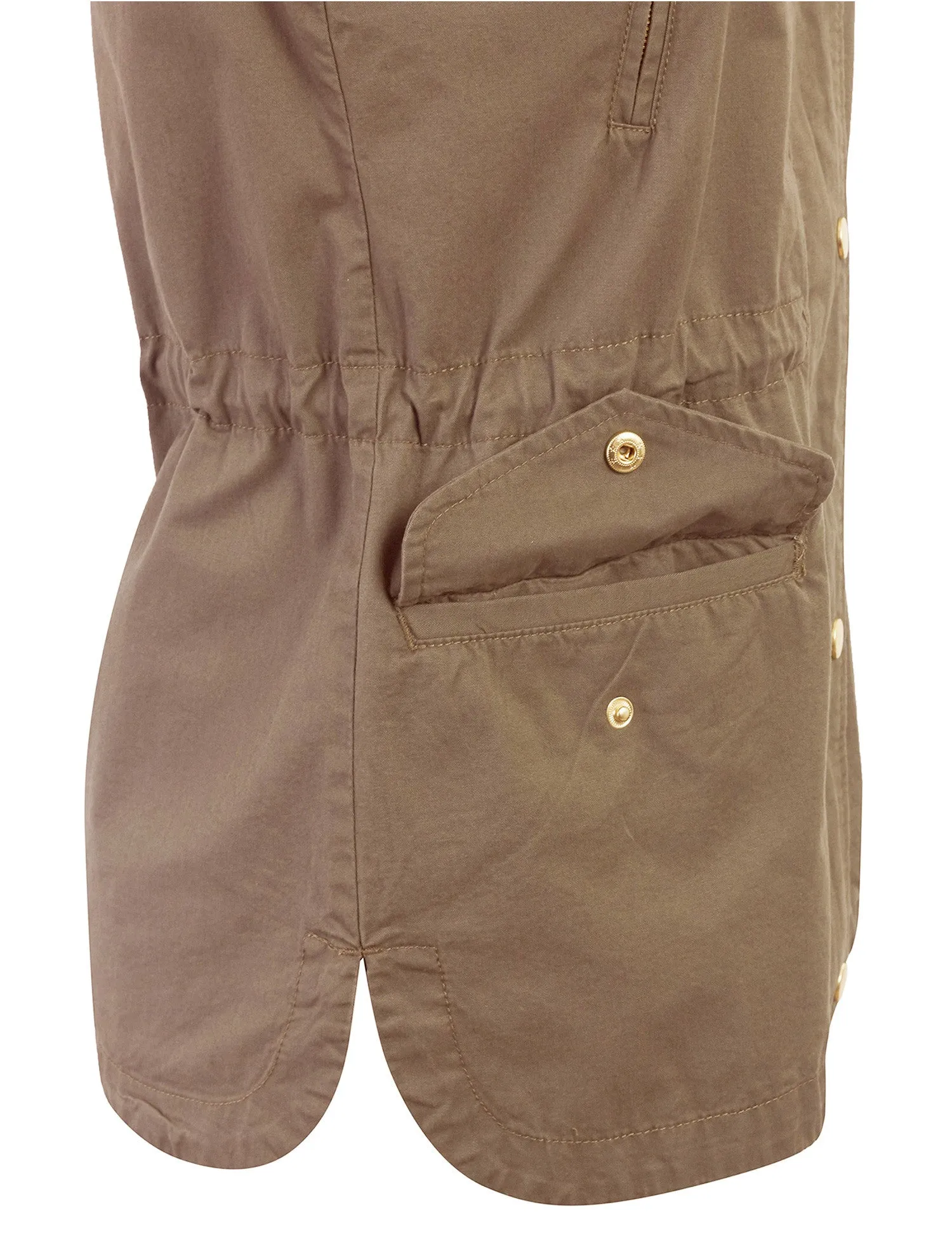 Womens Zip Up Military Anorak Safari Jacket with Hoodie