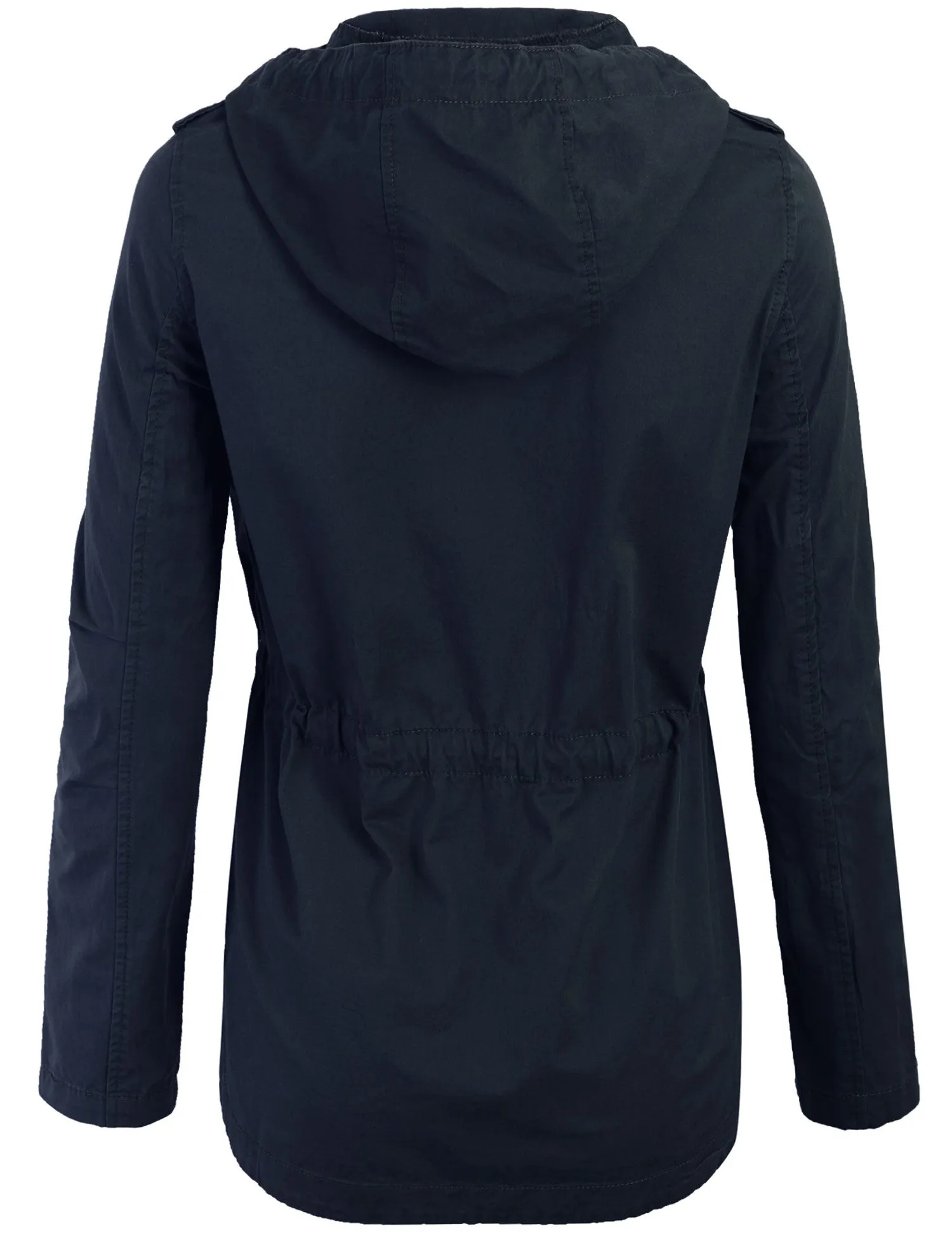Womens Zip Up Military Anorak Safari Jacket with Hoodie